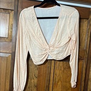 Peach Twist Front Blouse